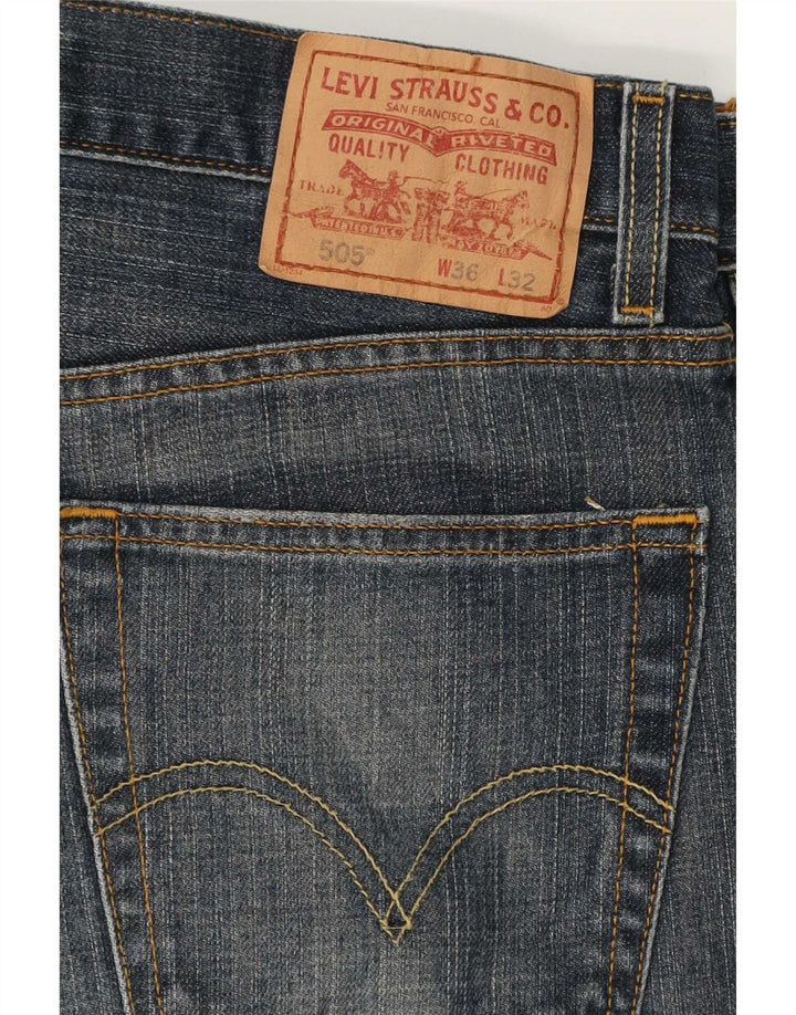 Мужские прямые джинсы Levi's 505 стандартного кроя W36 L29 синие, хлопок