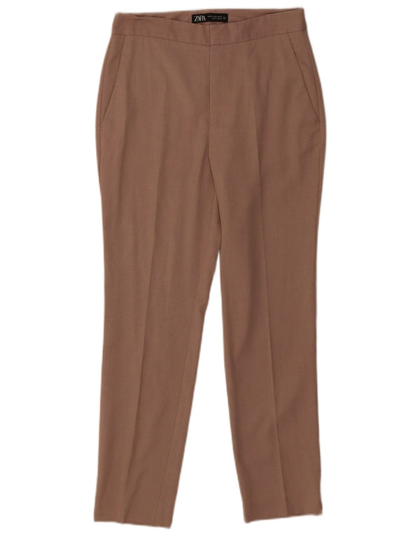 Женские брюки-чиносы Zara EU 34 2XS W24 L25 коричневые, полиэстер