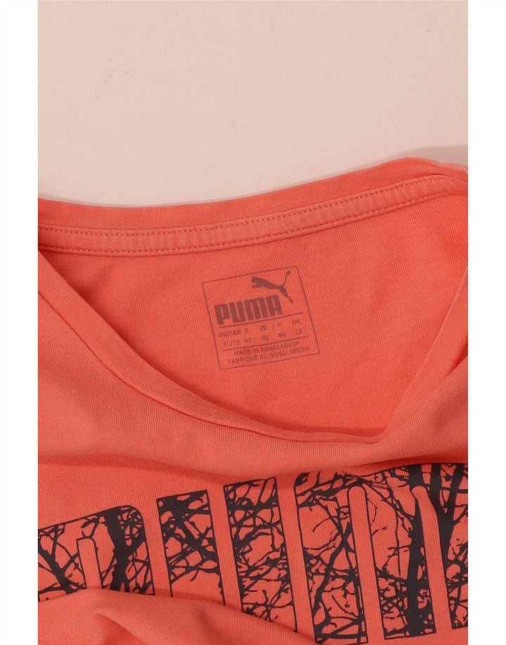 Женская футболка с рисунком Puma Top UK 16, большая розовая