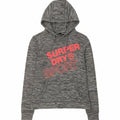 Женский джемпер с капюшоном Superdry UK 12, средний серый полиэстер с крапинками