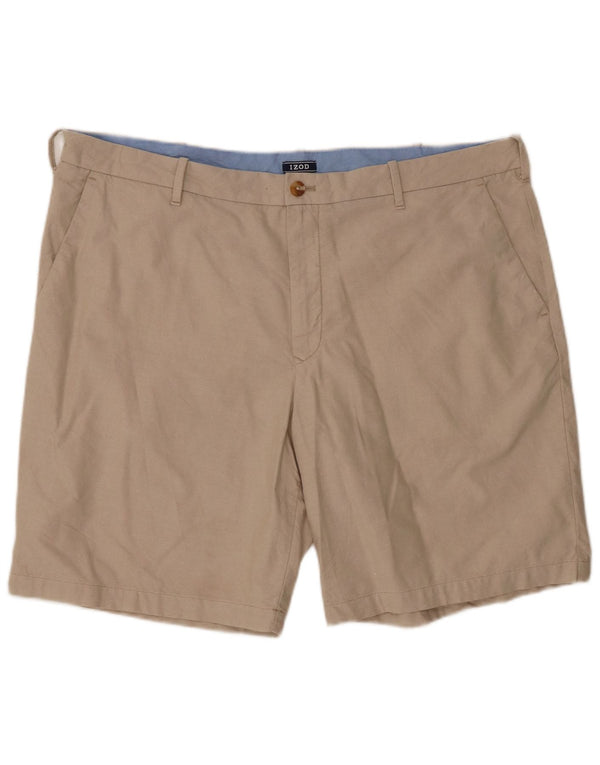 IZOD Mens Chino Shorts W42 2XL Beige Cotton
