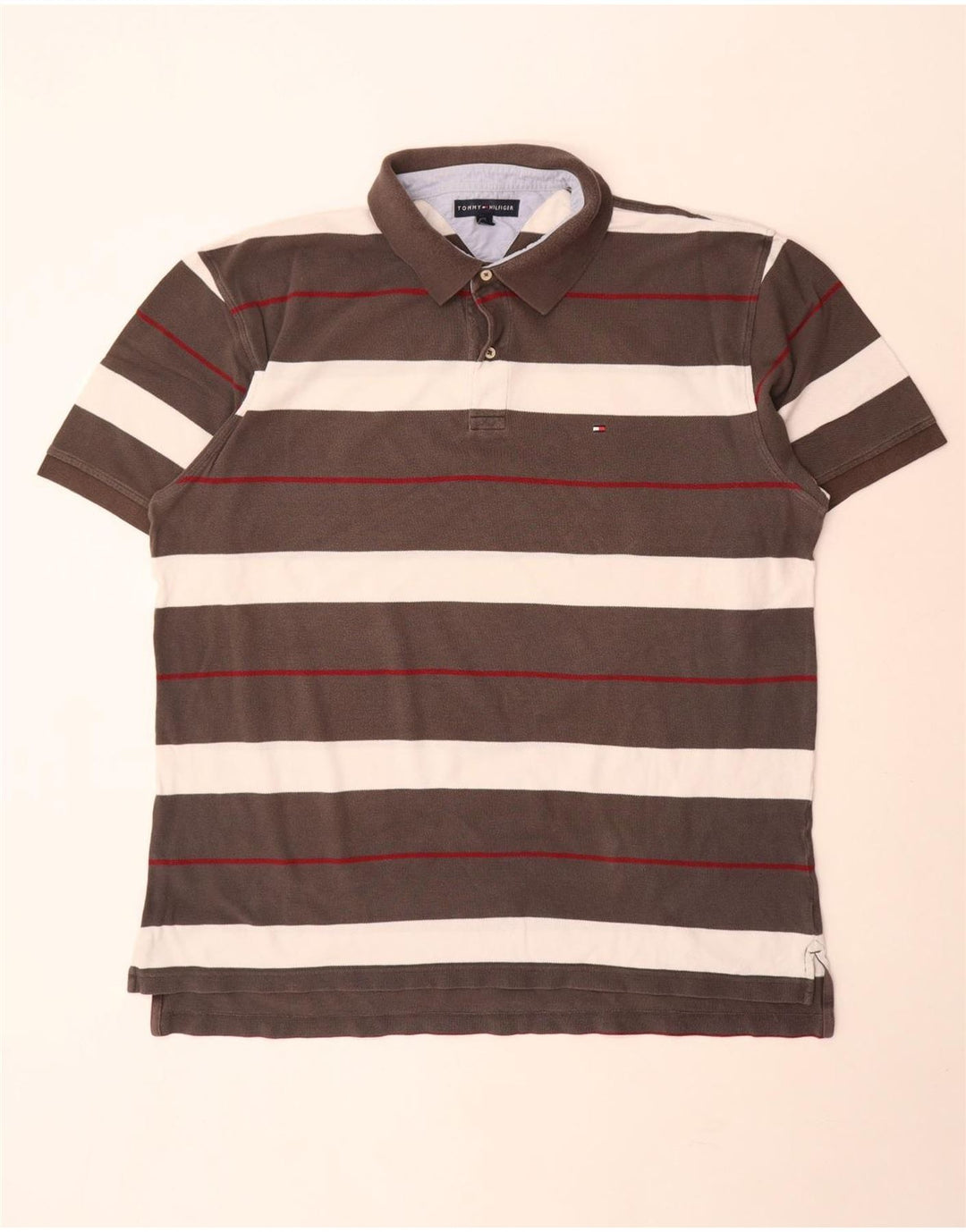 Мужская рубашка-поло Tommy Hilfiger 2XL серая в полоску