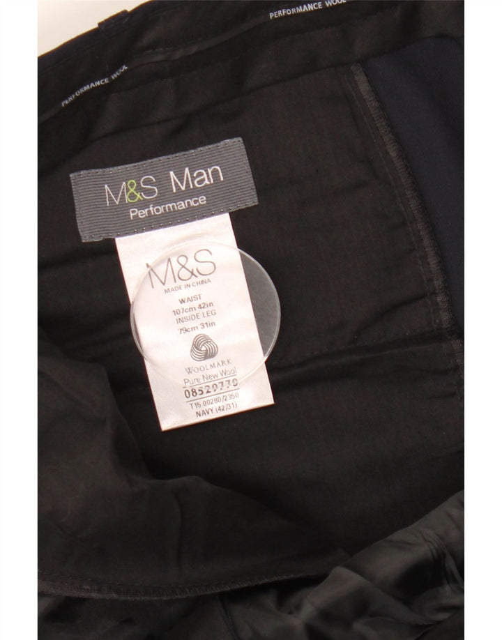 Мужские прямые костюмные брюки MARKS & SPENCER W42 L31 темно-синие