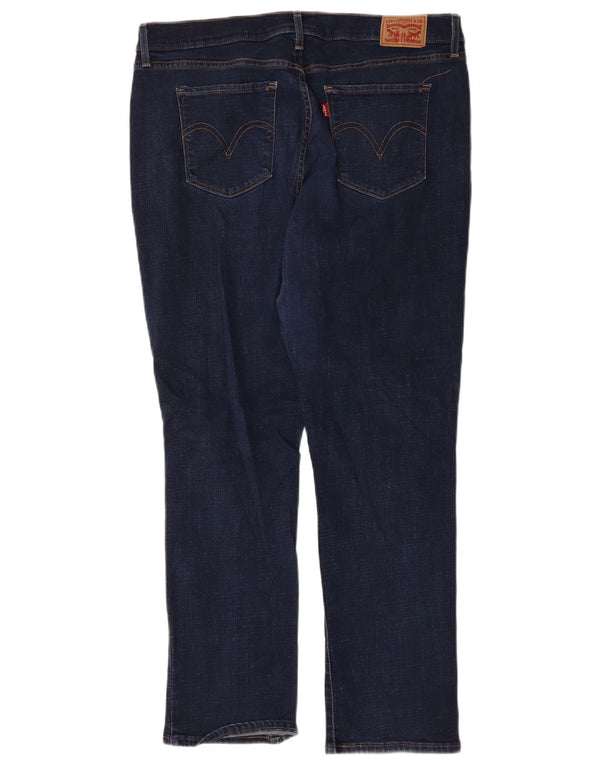 Женские прямые джинсы Levi's с высокой талией США 16 2XL W33 L30 Темно-синие
