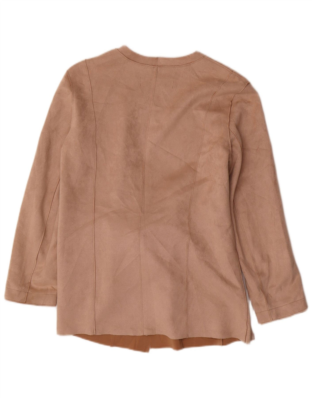 Женский пиджак из искусственной замши Zara UK 12, средний бежевый