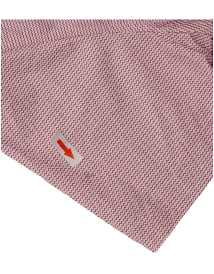 Мужская рубашка BONOBOS с коротким рукавом, маленький розовый нейлон с шевроном