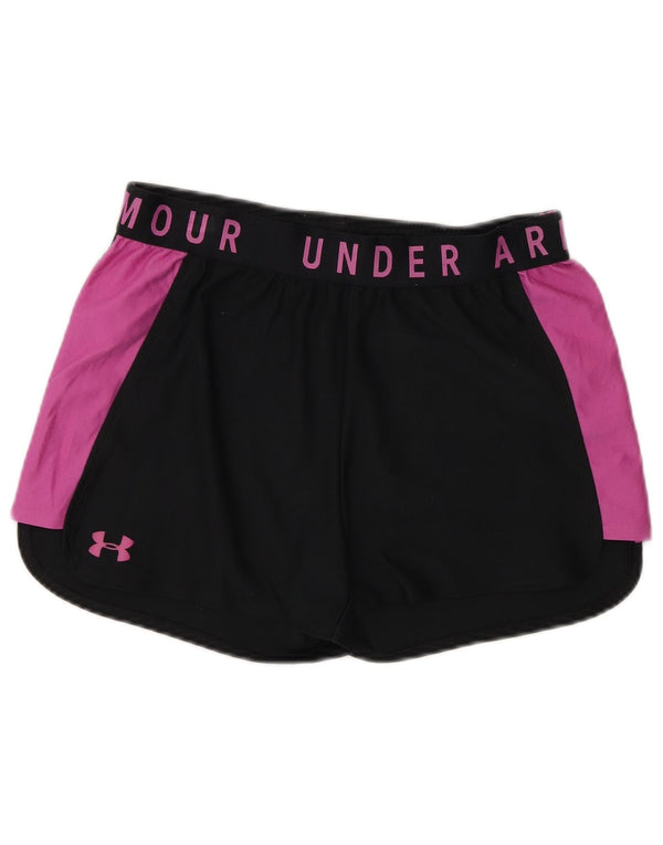 Женские спортивные шорты Under Armour Heat Gear UK 12, средние, черные, с цветными блоками