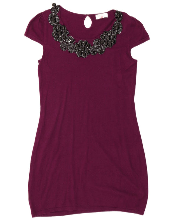 John Lewis Womens Jumper Dress UK 12 Medium  Purple Cotton