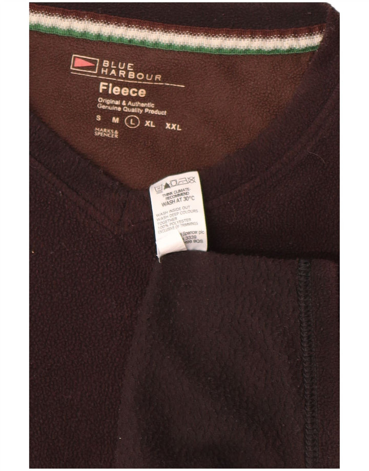 Мужской флисовый джемпер Marks & Spencer Blue Harbour, большой коричневый, полиэстер