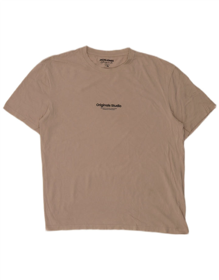 JACK & JONES Мужская футболка Top XL Бежевый хлопок
