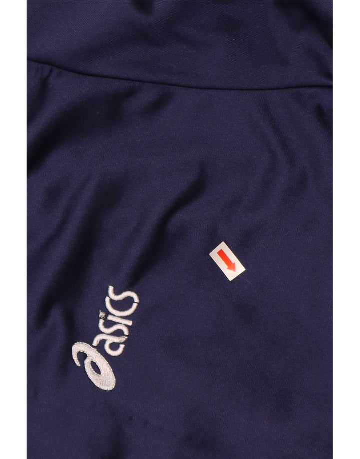 Мужской спортивный костюм ASICS с графическим рисунком, верхняя куртка XL, темно-синий, полиамид с цветными блоками