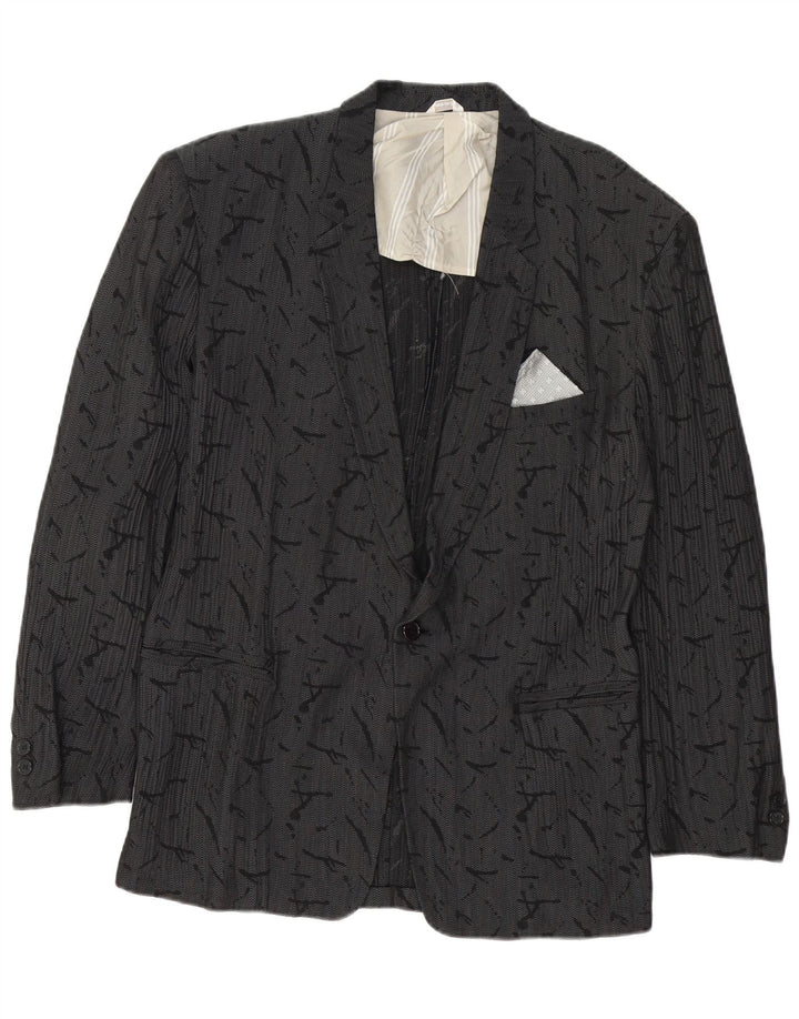 Мужской пиджак Dei Filzi с абстрактным узором на 1 пуговице IT 46, маленький серый
