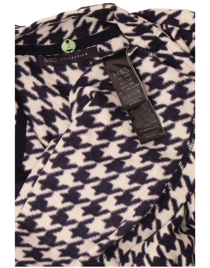 Женская флисовая куртка Marks & Spencer UK 18 XL Темно-синяя с узором "гусиные лапки"