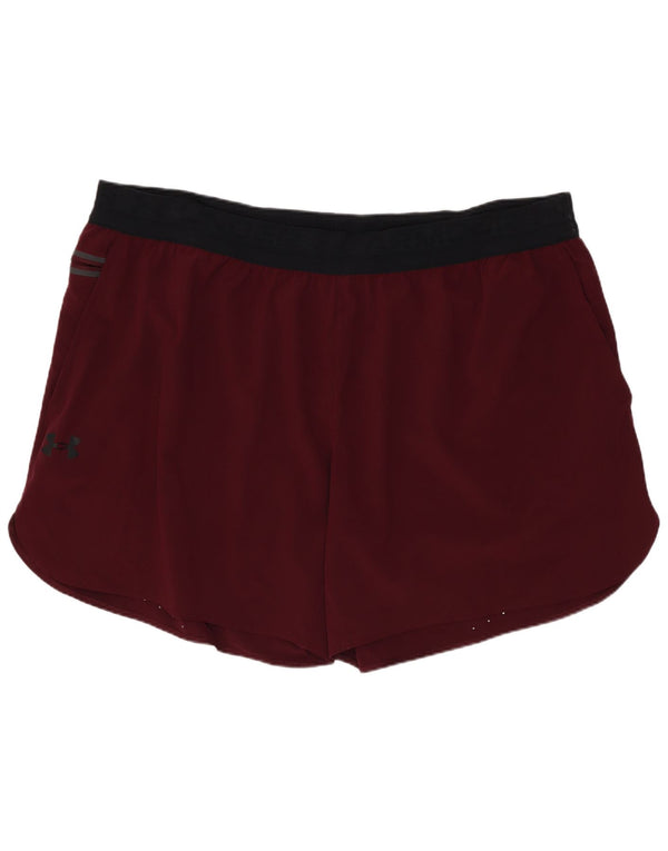 Женские спортивные шорты с графическим рисунком Under Armour UK 22 3XL бордовые с цветными блоками