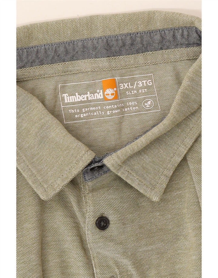 TIMBERLAND Мужская рубашка-поло приталенного кроя 3XL, зеленый хлопок