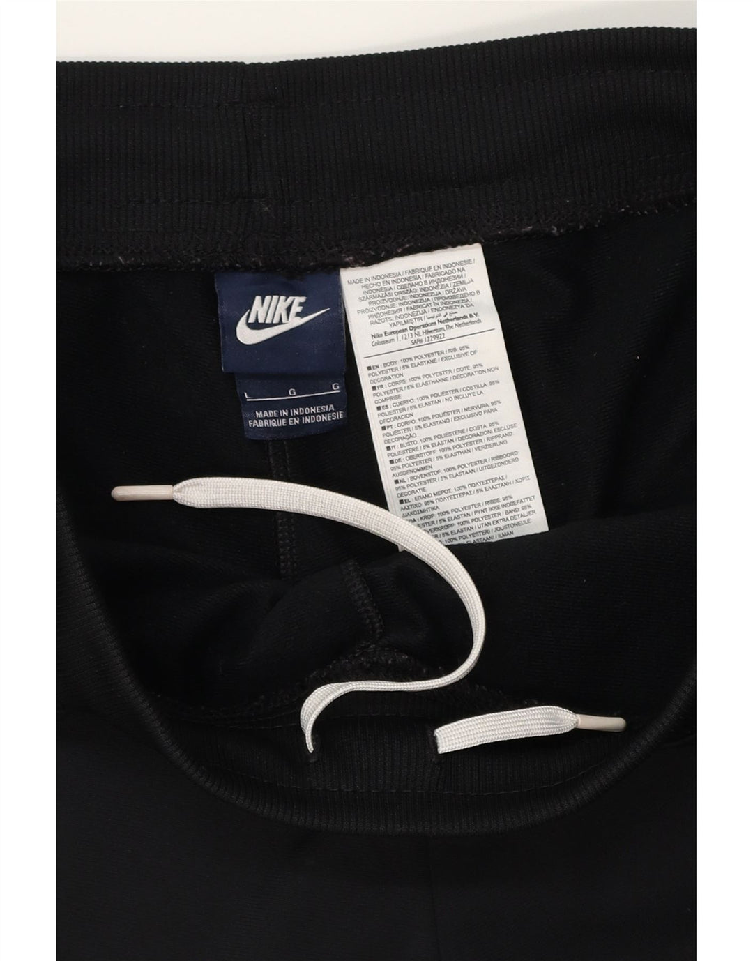 NIKE Mens Graphic Tracksuit Trousers Joggers Large  Black Polyester Vintage Nike and Second-Hand Nike from Messina Hembry 