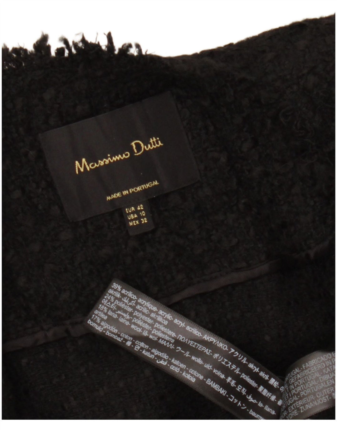 Женский пиджак Massimo Dutti EU 42, большой черный акрил