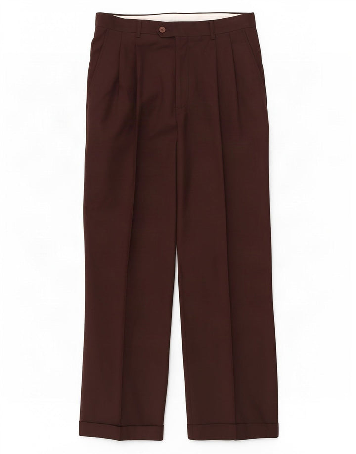 Мужские костюмные брюки Pierre Cardin W34 L29 коричневые шерстяные