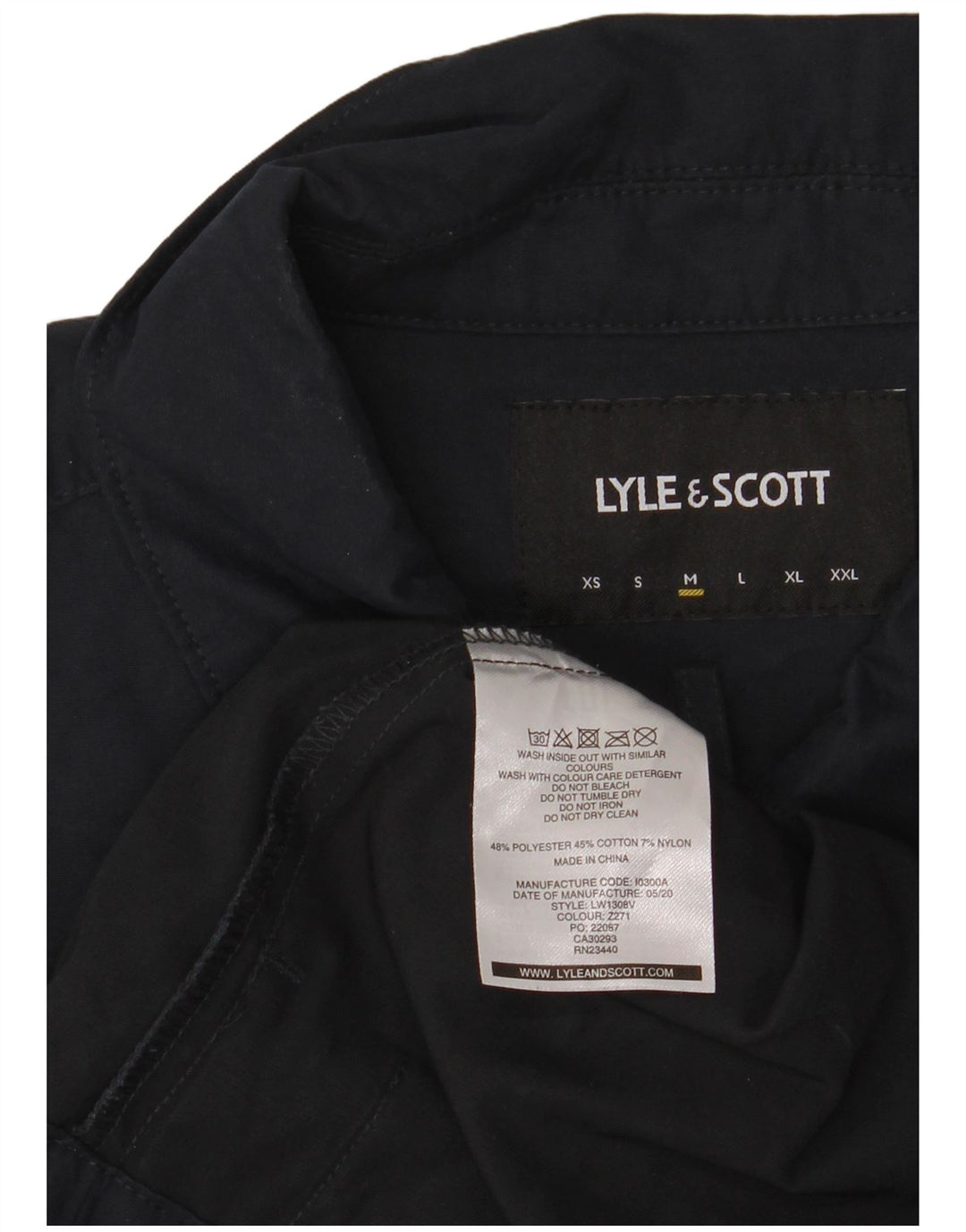 Мужская универсальная куртка Lyle & Scott UK 38, средний темно-синий полиэстер
