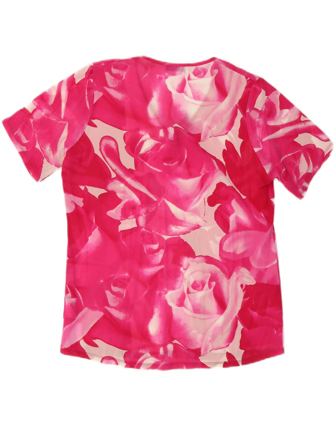 ВИНТАЖНАЯ женская блузка топ UK 18 XL розового цвета с цветочным принтом