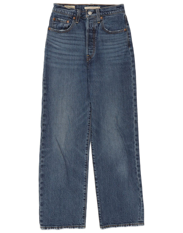 Женские прямые джинсы Levi's Ribcage W24 L27, синий хлопок