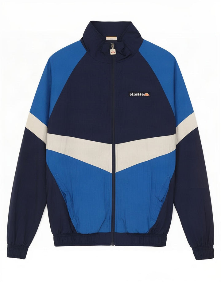 Мужской спортивный костюм Ellesse, верхняя куртка, маленький темно-синий, полиэстер с цветными блоками