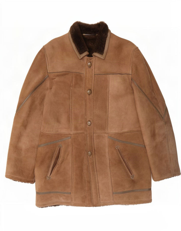 Винтажная мужская дубленка IT 48 Средний Коричневый