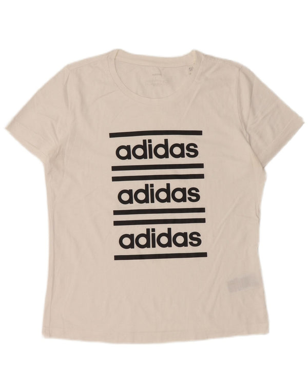 Женская футболка с рисунком ADIDAS Top UK 16/18, большой белый хлопок