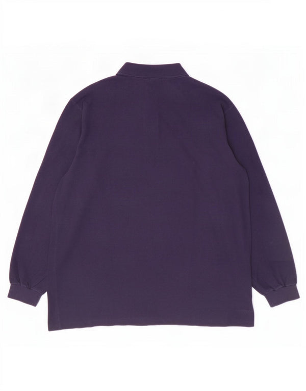 Мужская рубашка-поло Lacoste с длинным рукавом, размер 7, 2XL, темно-синяя, хлопок