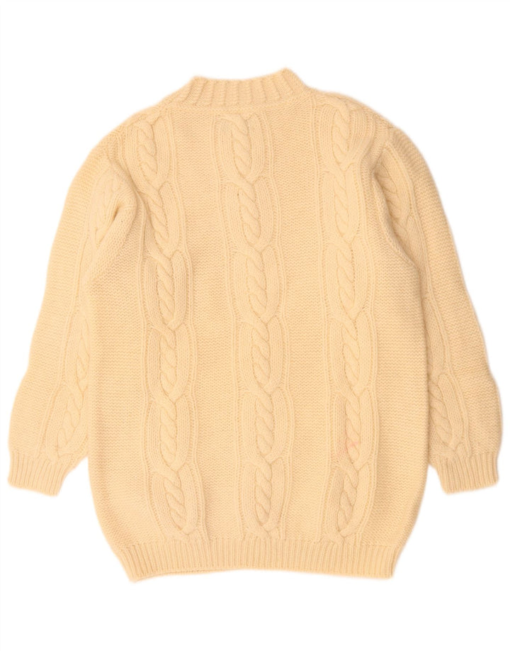 Женский джемпер с высоким воротником Benetton UK 14, большой размер, белая шерсть