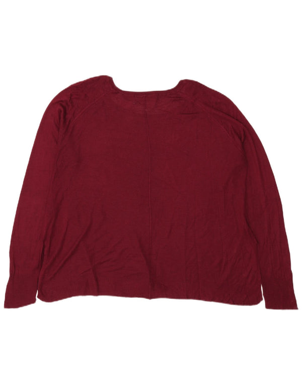 Женский свитер с вырезом «лодочка» Zara UK 18 XL, бордовый вискоза