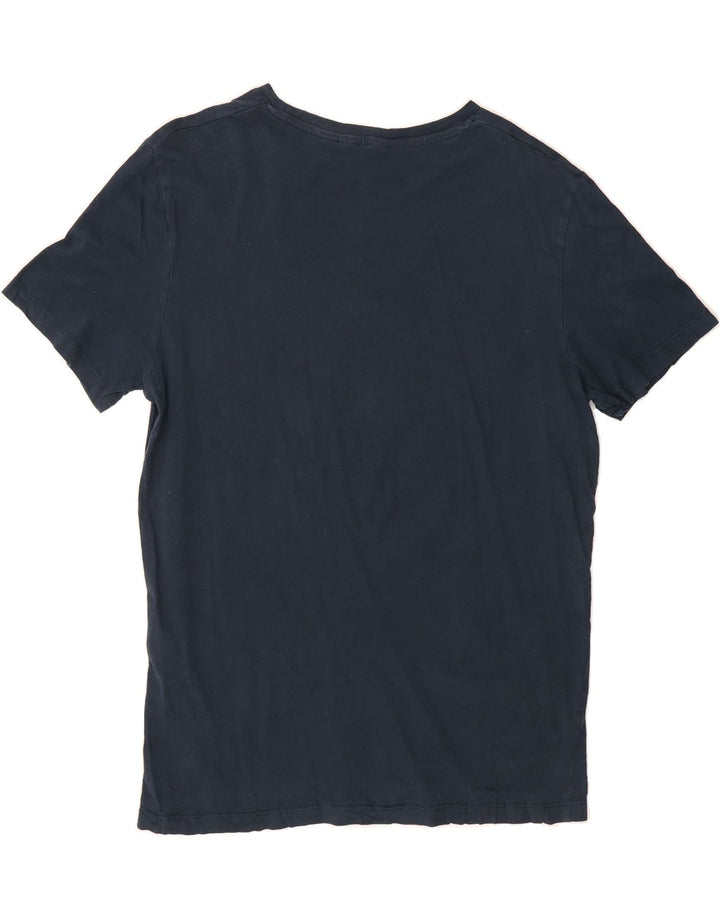 JACK & JONES Mens Core Graphic T-Shirt Top Medium Navy Blue Cotton Vintage Jack & Jones and Second-Hand Jack & Jones from Messina Hembry 