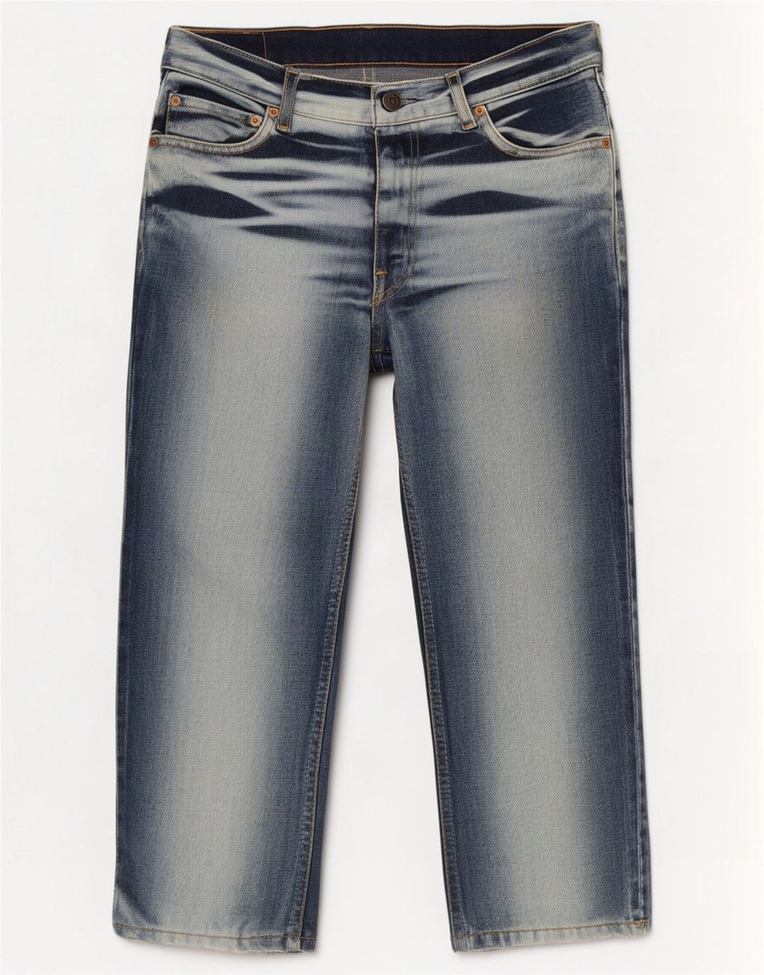 Мужские джинсы-капри Levi's 661 W32 L22 темно-синие с цветными блоками