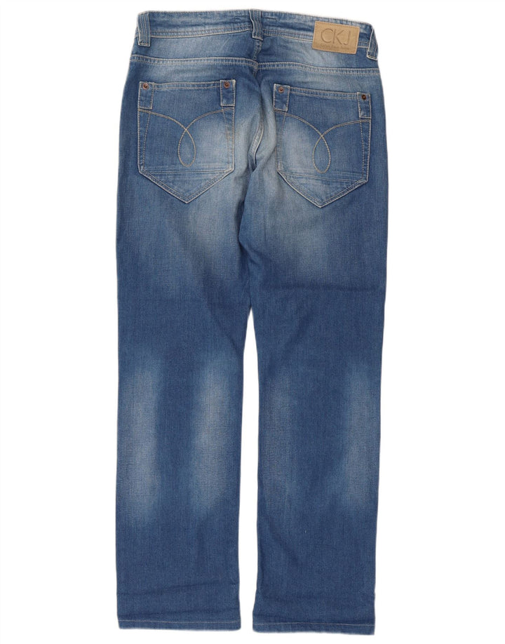 Женские прямые джинсы Calvin Klein W31 L29, синий хлопок