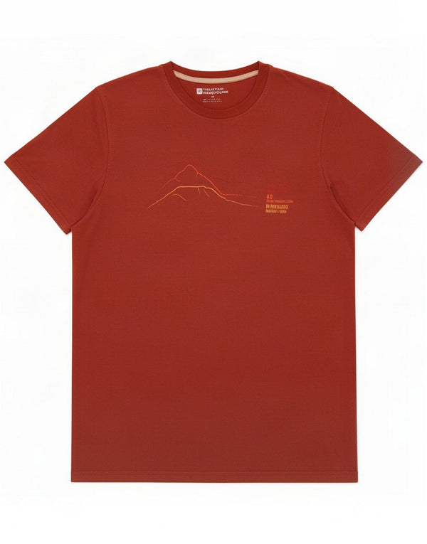 Mountain Warehouse Мужская футболка с рисунком Топ Маленький бордовый хлопок