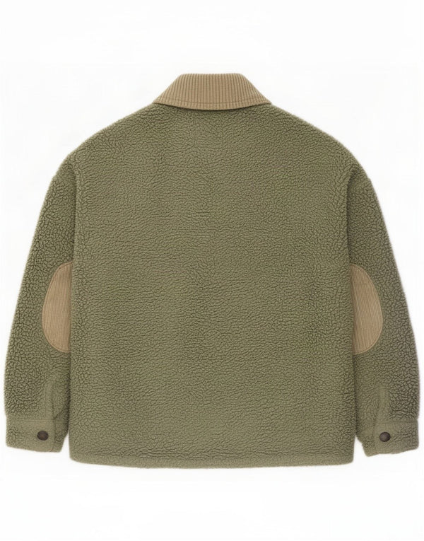 Женская флисовая куртка Teddy Bear Zara UK 10, маленькая зеленая с цветными блоками
