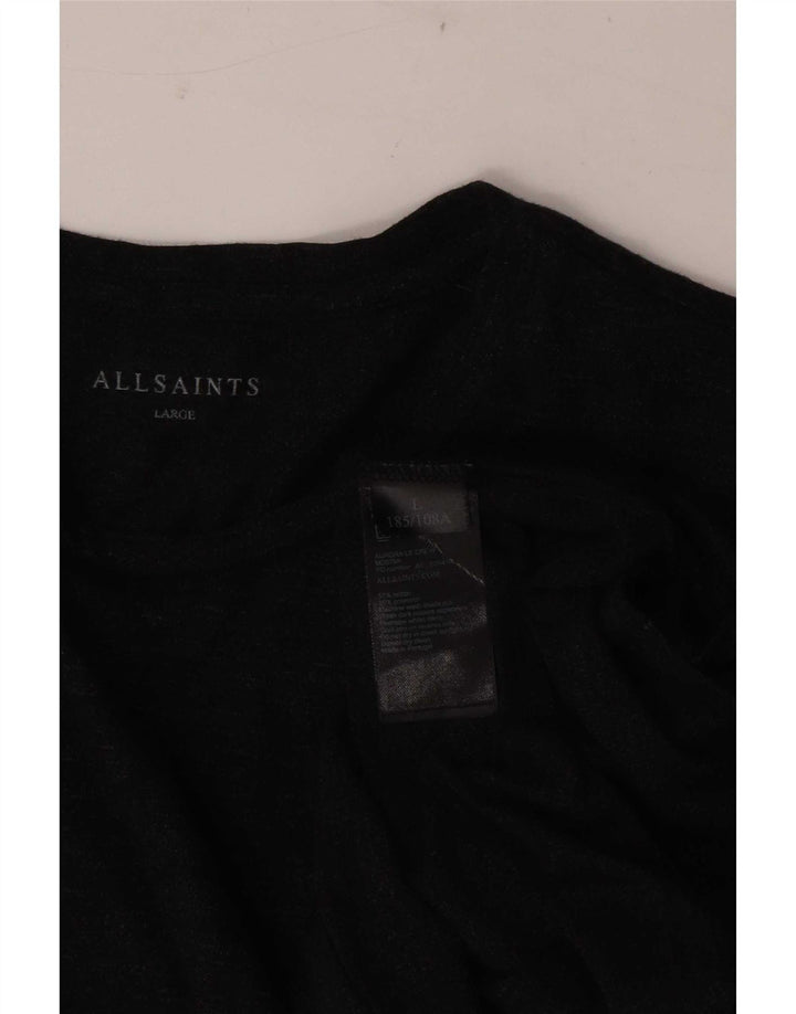 Мужской топ All Saints с длинным рукавом, большой серый хлопок