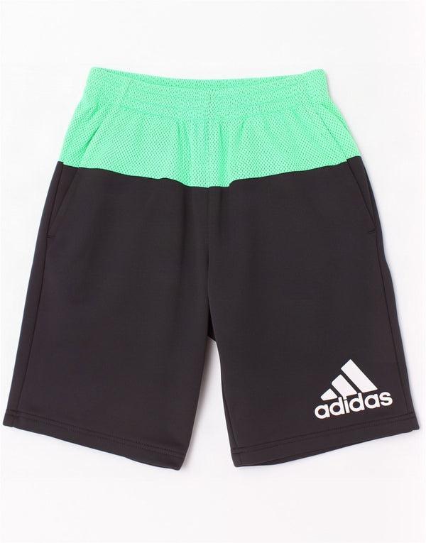 Спортивные шорты Adidas для мальчиков с графикой 11–12 лет, черные, полиэстер с цветными блоками