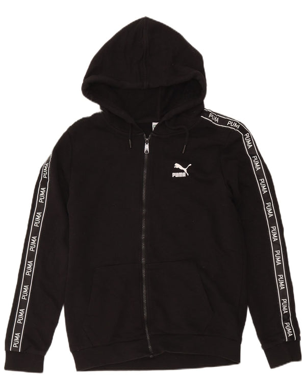 Женский свитер с капюшоном на молнии с графическим рисунком Puma UK 10, маленький черный хлопок