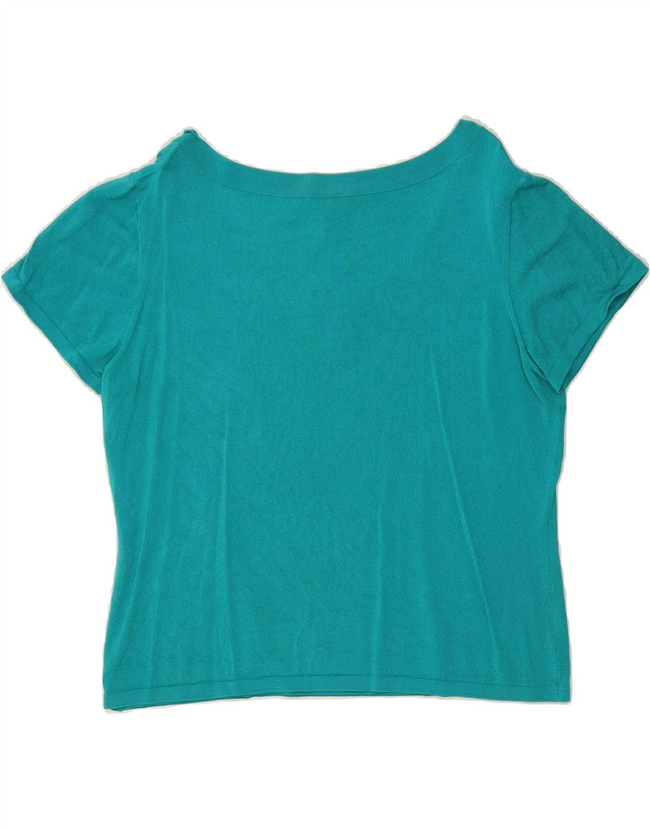 ESCADA Womens Crop Blouse Top IT 44 Medium Green Viscose Vintage Escada and Second-Hand Escada from Messina Hembry 