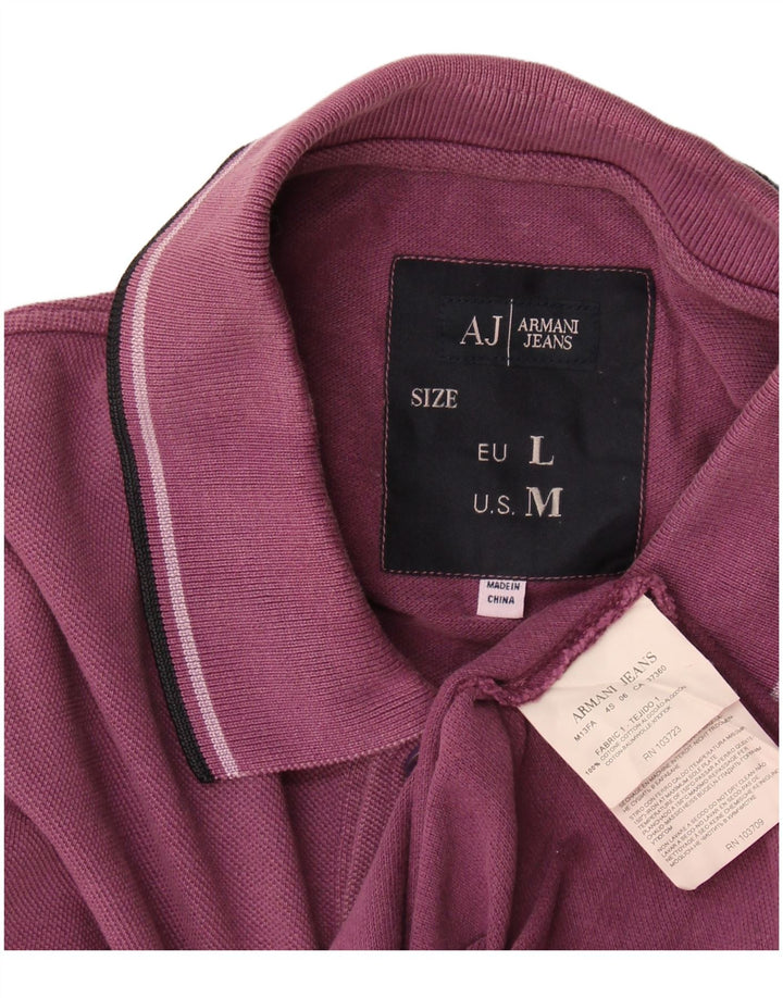 Мужская рубашка-поло Armani Jeans темно-бордового цвета, хлопок
