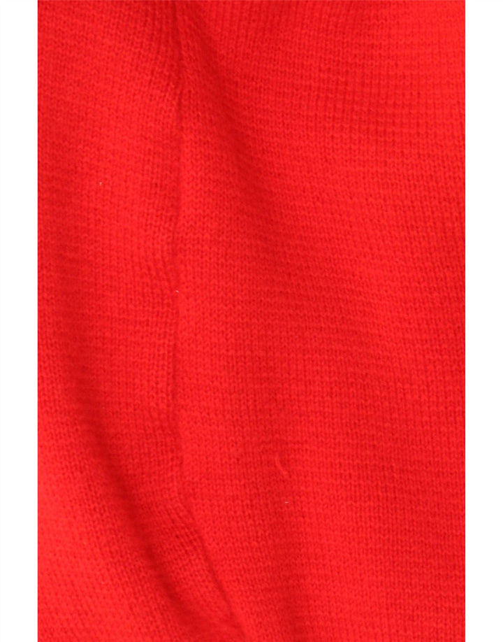 Винтажный мужской кардиган, свитер среднего красного цвета из шерсти в стиле ретро