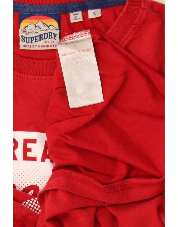 Superdry Мужская футболка с рисунком, маленький красный хлопок