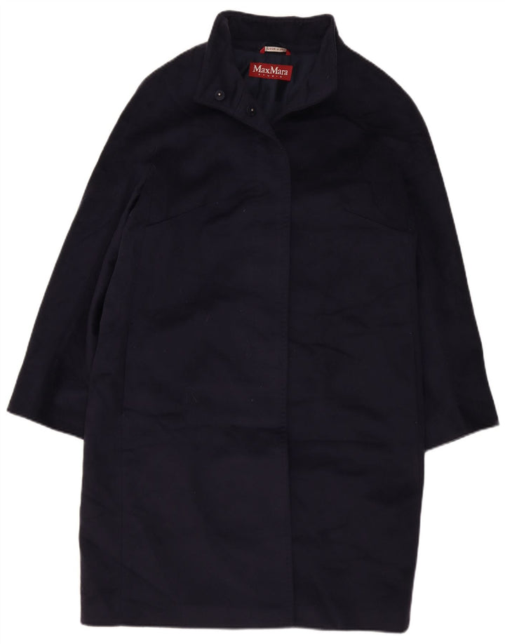 Женское пальто Max Mara UK 16, большое темно-синее из натуральной шерсти