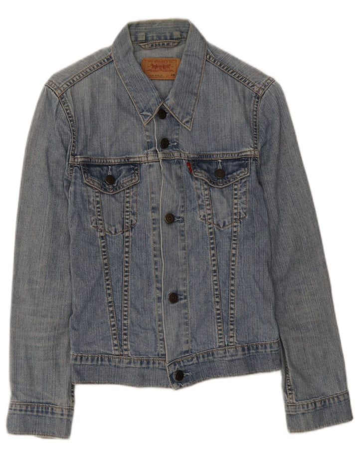 Джинсовая куртка Levi's для девочек 7-8 лет, XS, синяя, хлопок