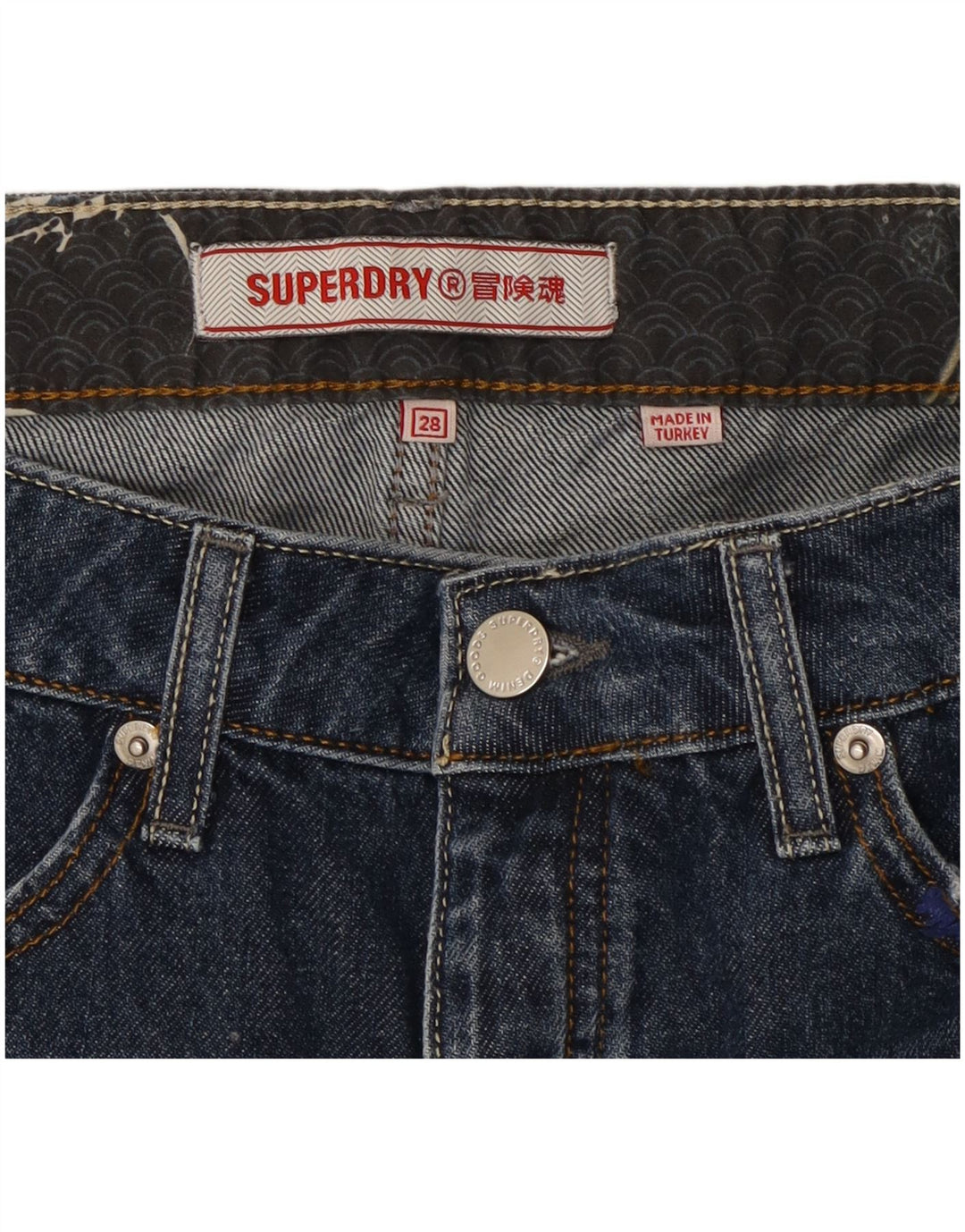 Женские джинсовые шорты Superdry W28, средний темно-синий, хлопок