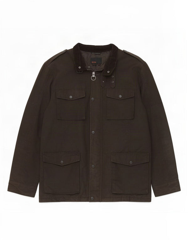 Мужская куртка из вощеного хлопка Zara UK 44 2XL коричневая