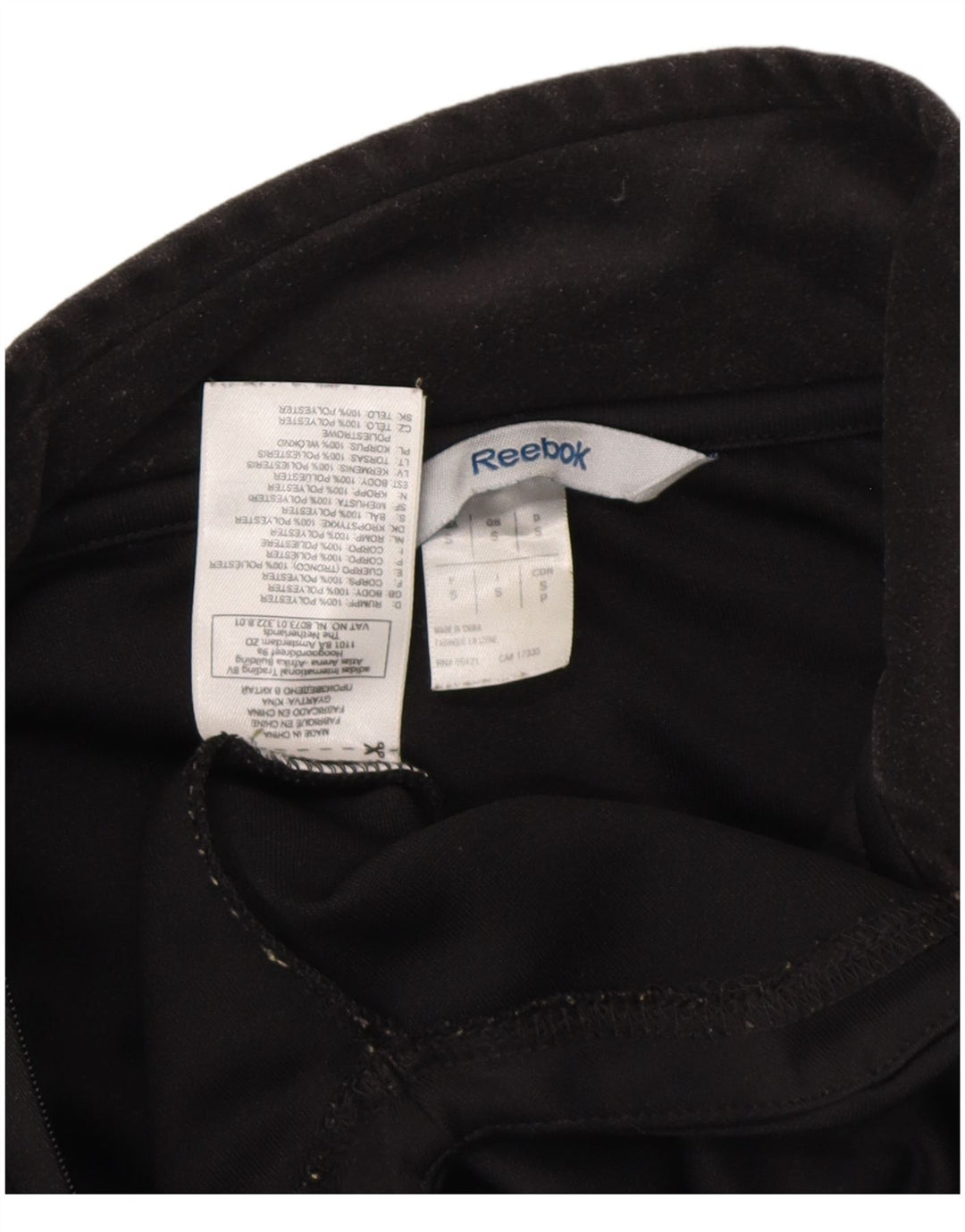 Мужской пуловер на молнии с рисунком REEBOK, спортивный костюм, маленький черный полиэстер
