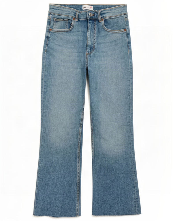 Женские укороченные джинсы-клеш Zara EU 40 Medium W30 L24 Синие