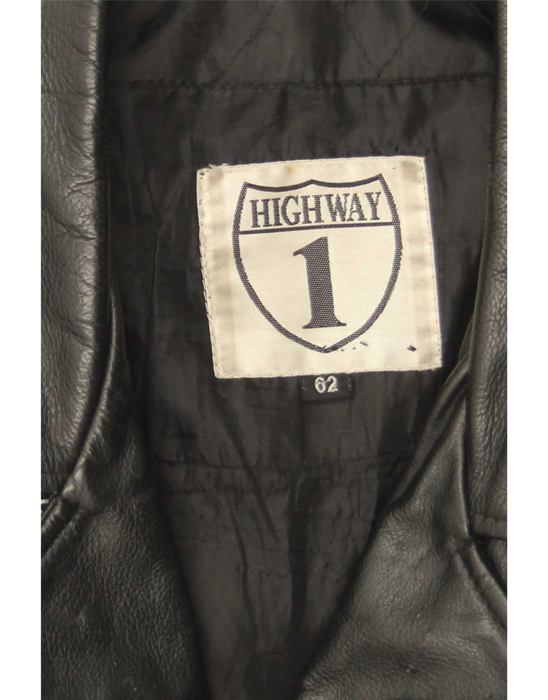 Мужская кожаная байкерская куртка Highway 1, размер 62, 4XL, черная кожа